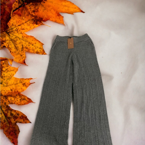 269$ Gentle Herd Women's Wool-Cashmere Wide-Leg Ribbed Pull On Pants Size XS/S - Picture 4 of 10